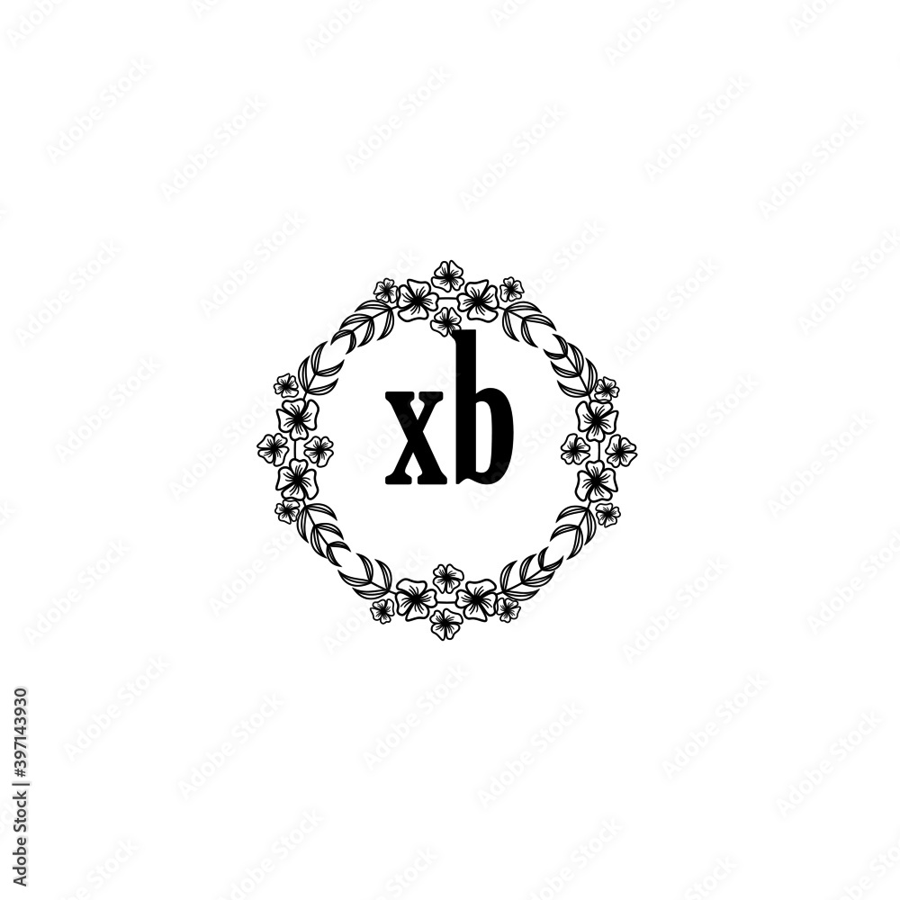 XB Initial handwriting logo template vector XB Initial handwriting logo template vector