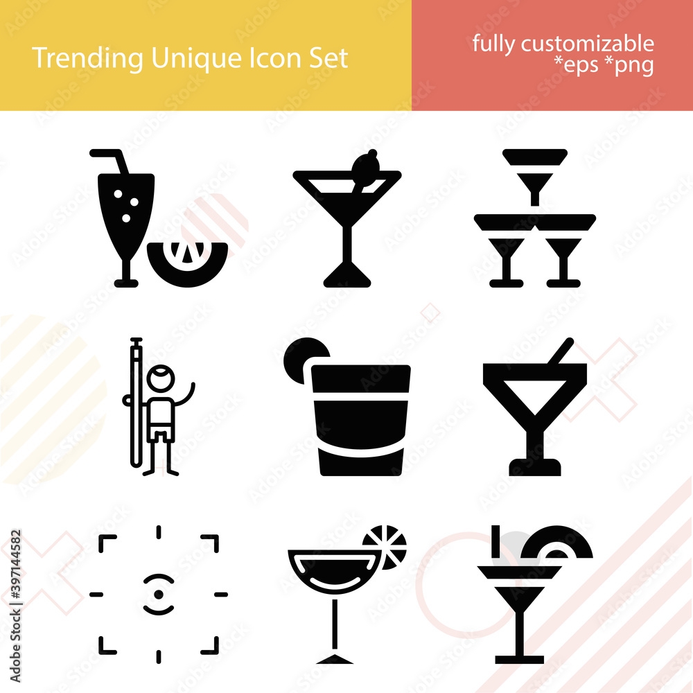 Simple set of blurred related filled icons. Simple set of blurred related filled icons.