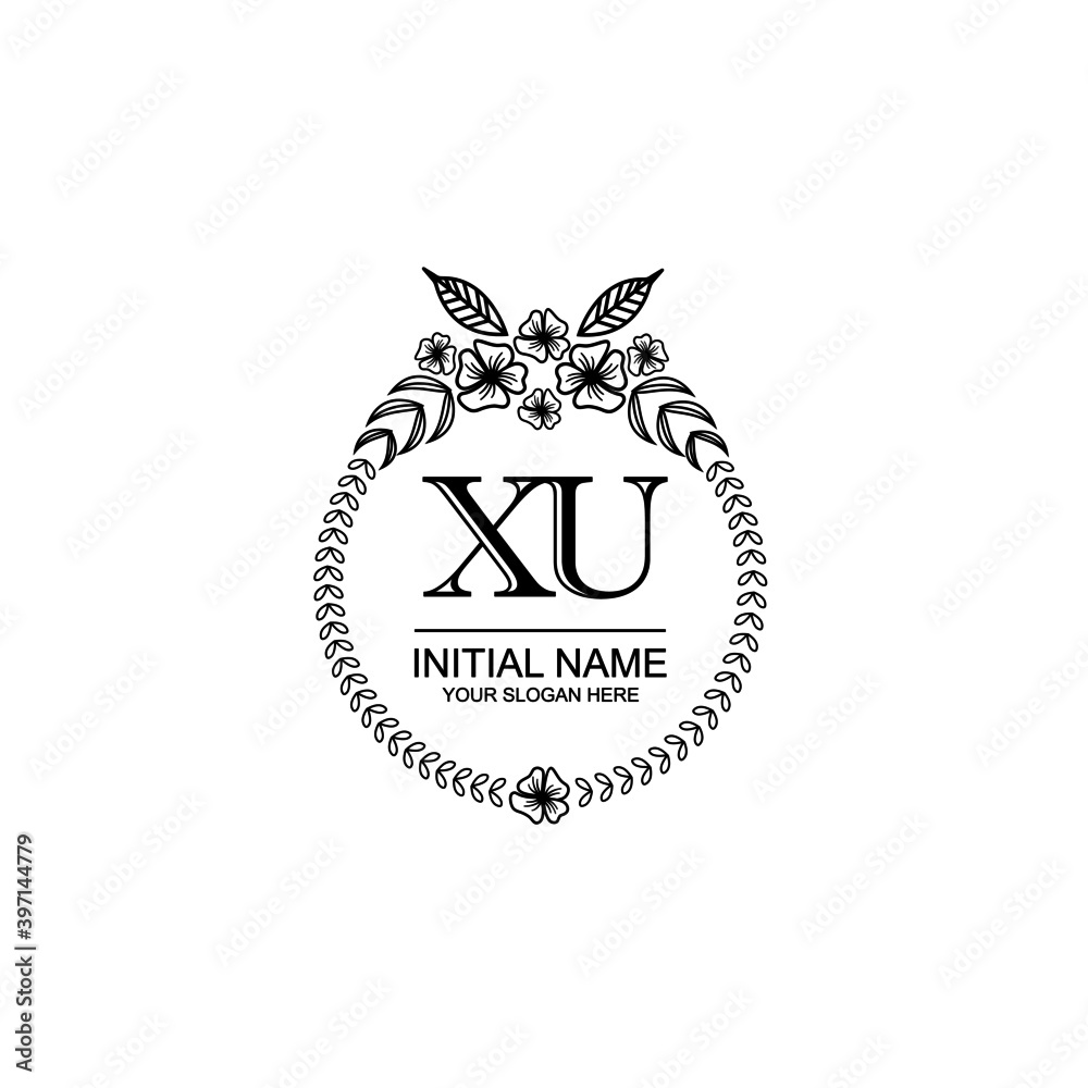 XU Initial handwriting logo template vector XU Initial handwriting logo template vector