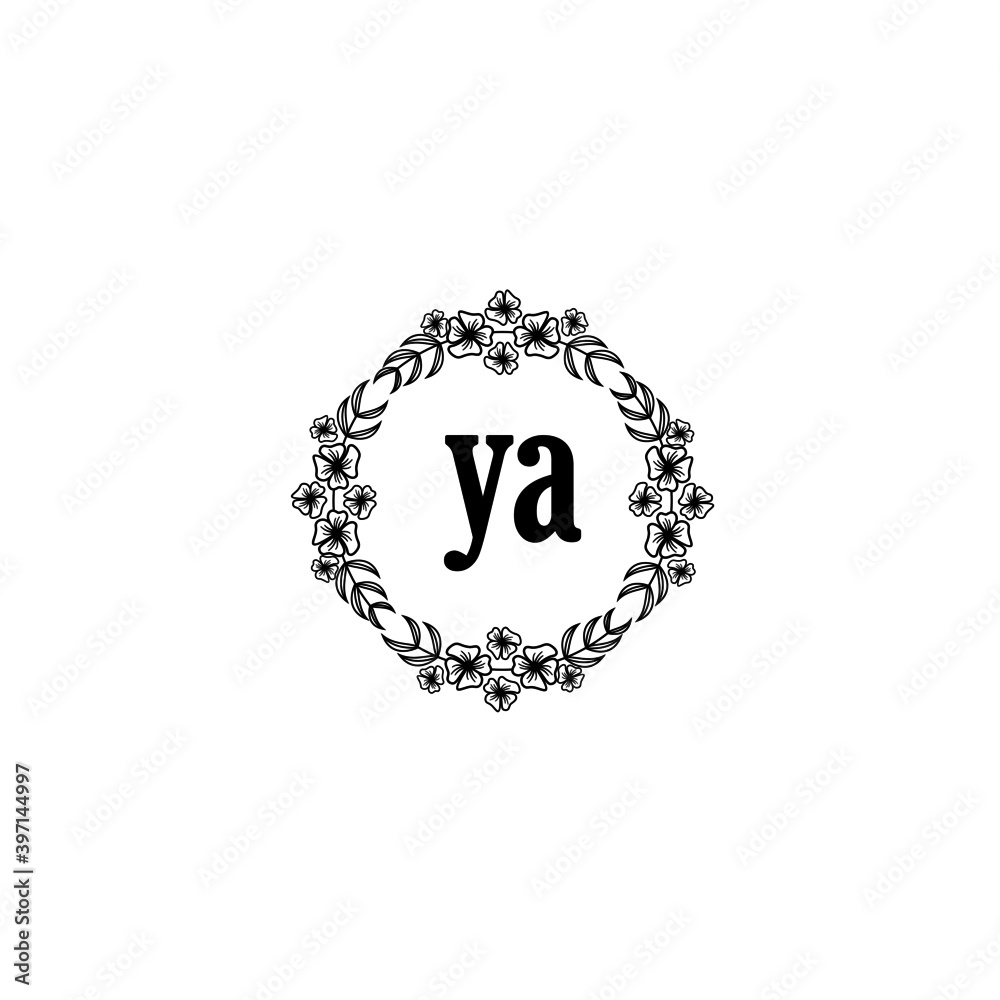 YA Initial handwriting logo template vector YA Initial handwriting logo template vector