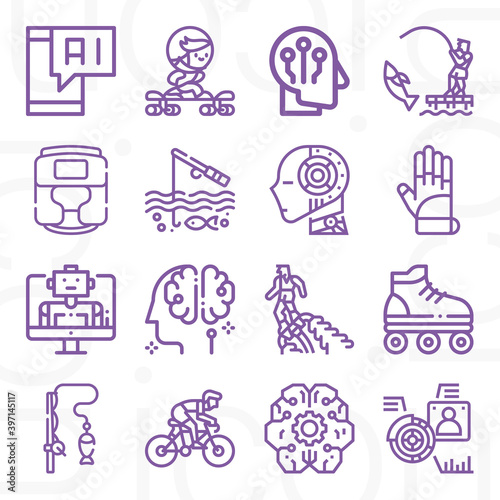 16 pack of limbs  lineal web icons set