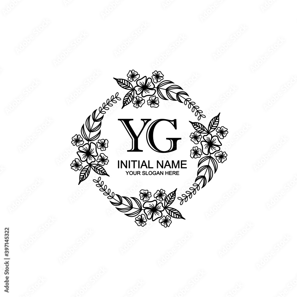 YG Initial handwriting logo template vector YG Initial handwriting logo template vector