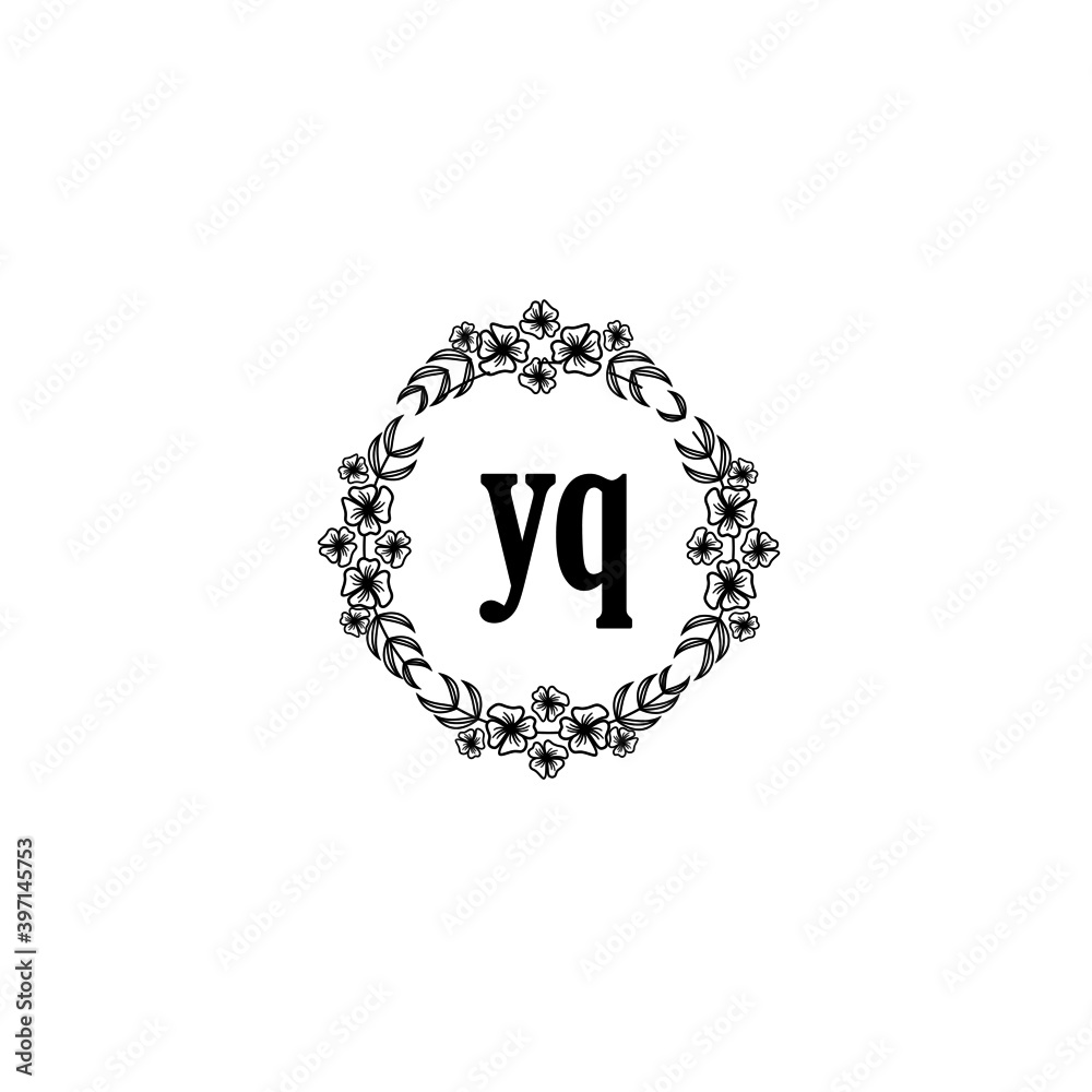 YQ Initial handwriting logo template vector YQ Initial handwriting logo template vector