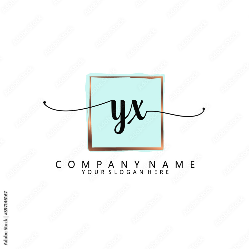 YX Initial handwriting logo template vector YX Initial handwriting logo template vector