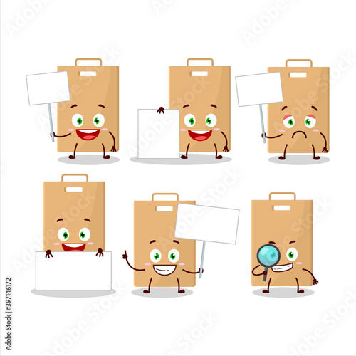 Food bag cartoon character bring information board