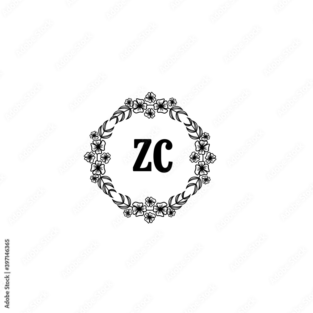 ZC Initial handwriting logo template vector ZC Initial handwriting logo template vector
