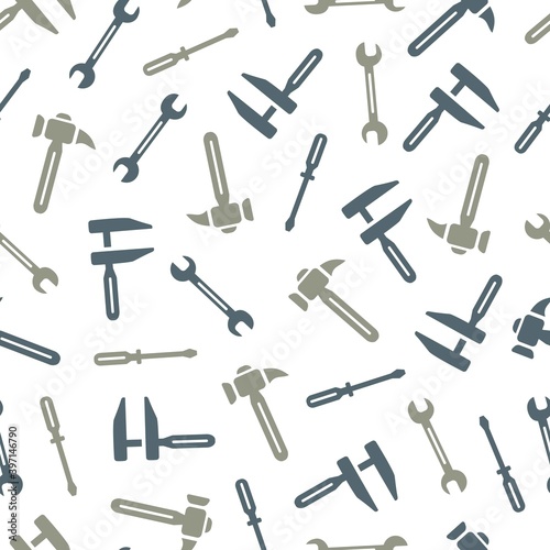 Fix and Repair Tool Set Abstract Vector Seamless Pattern