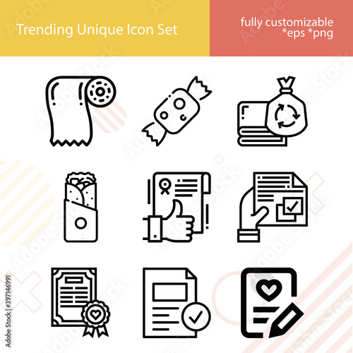 Simple set of shrink related lineal icons.