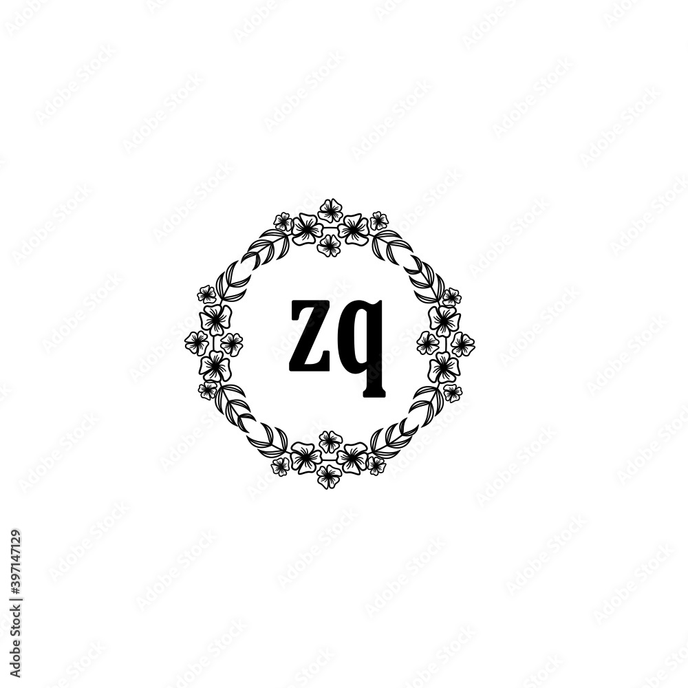 ZQ Initial handwriting logo template vector ZQ Initial handwriting logo template vector