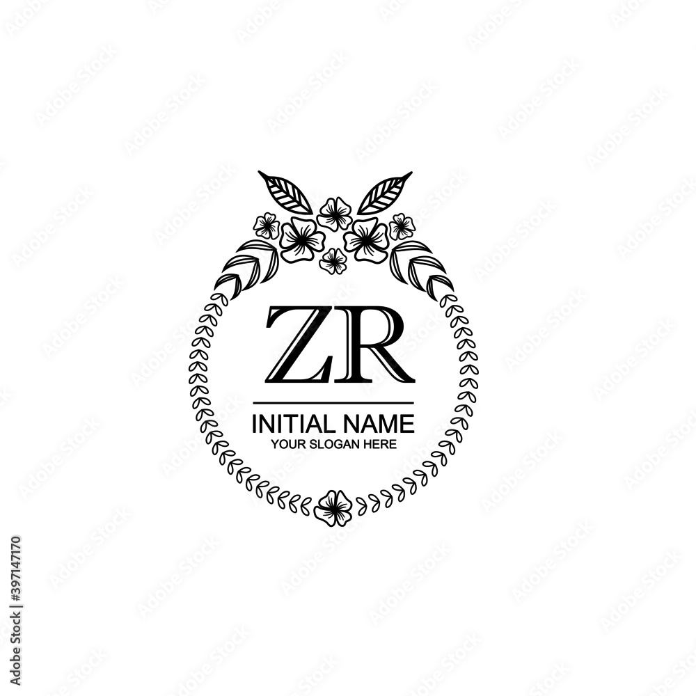 ZR Initial handwriting logo template vector ZR Initial handwriting logo template vector