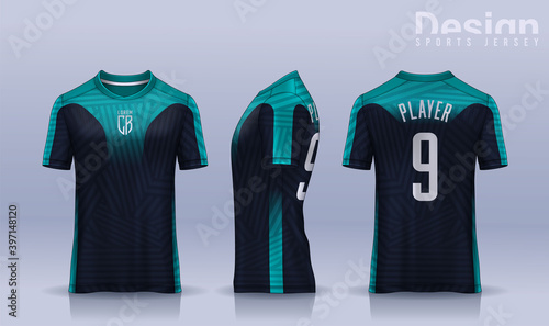 t-shirt sport design template, Soccer jersey mockup for football club. uniform front and back view.