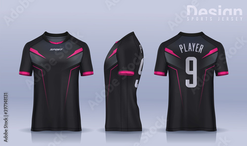 t-shirt sport design template, Soccer jersey mockup for football club. uniform front and back view.