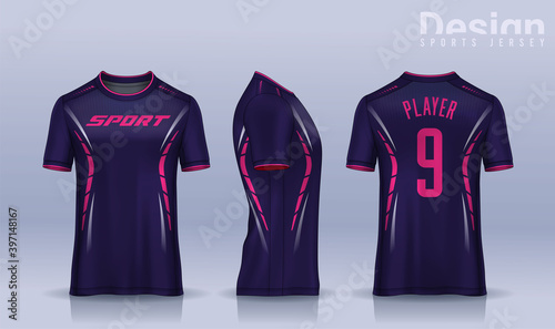 t-shirt sport design template, Soccer jersey mockup for football club. uniform front and back view.