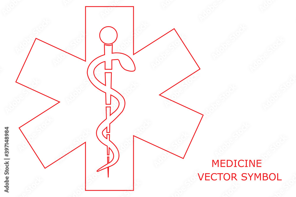 Medical symbol of the Emergency - Star of Life isolated in white background. vector illustration Medical symbol of the Emergency - Star of Life isolated in white background. vector illustration