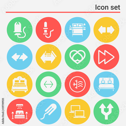 16 pack of ambiguous  filled web icons set