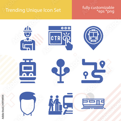 Simple set of direct related filled icons.