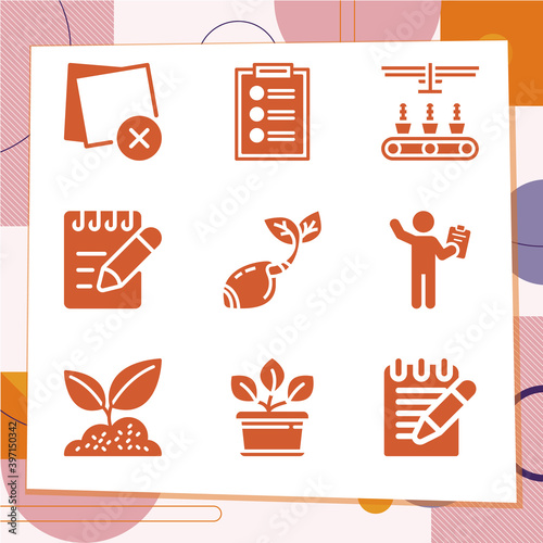 Simple set of 9 icons related to constitute