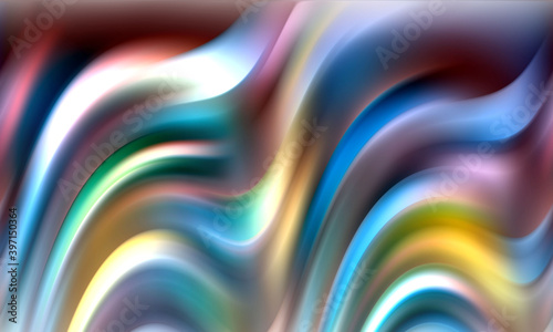 Red pink blue fluid abstract colorful background with waves