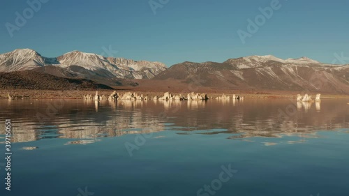 Wallpaper Mural Relaxing nature aerial footage, copy space for background. Flying above lake 4K Torontodigital.ca