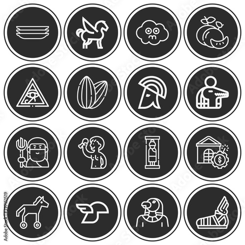 16 pack of disorder  lineal web icons set