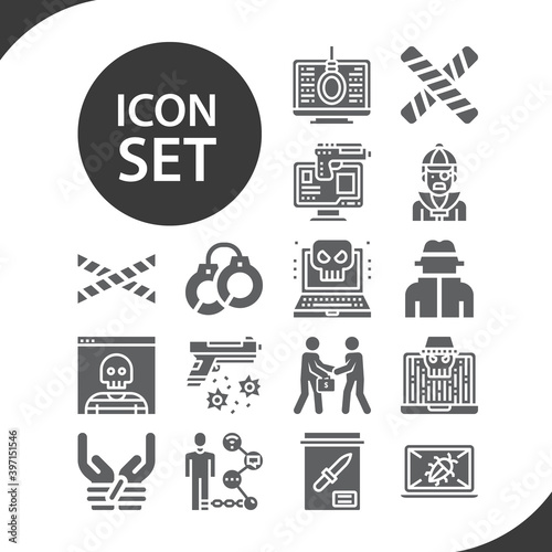 Simple set of offenders related filled icons.