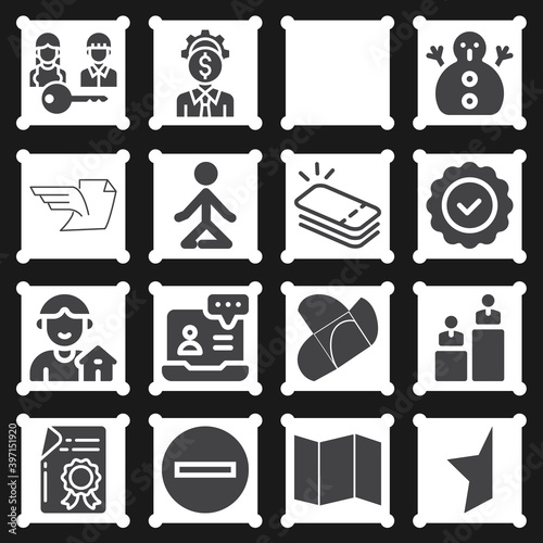 16 pack of franchise  filled web icons set