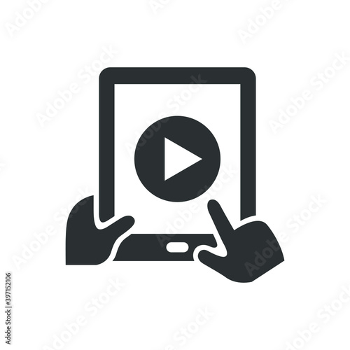 Playing video on tablet icon