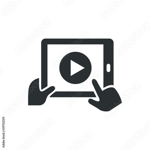 Playing video on tablet icon