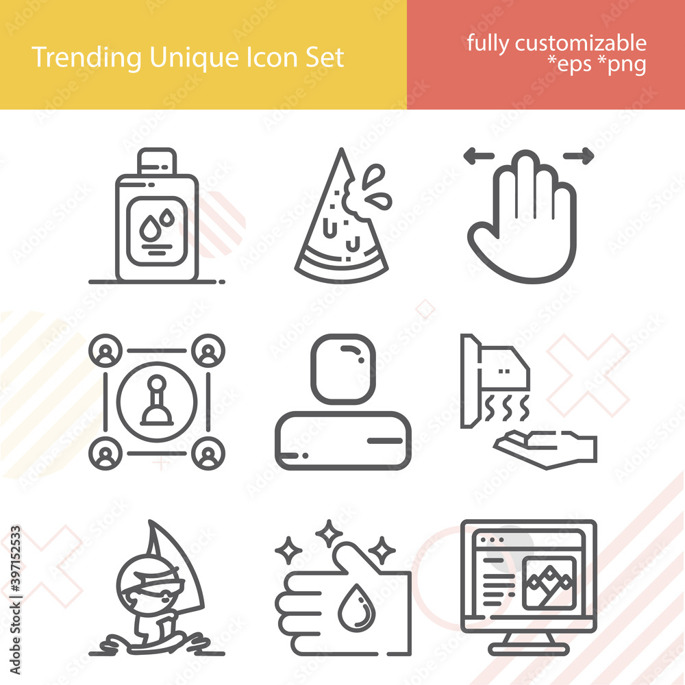 Fototapeta premium Simple set of free related lineal icons.