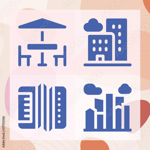 Simple set of census related filled icons