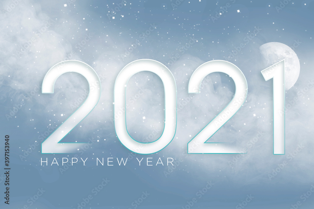New 2021 at night winter sky New 2021 at night winter sky