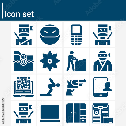 Simple set of covert related filled icons.