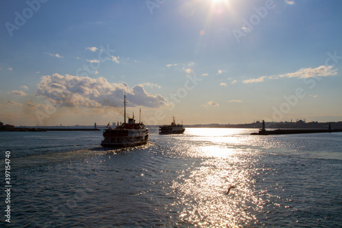 Old historical buildings in Istanbul Marmara Sea photo