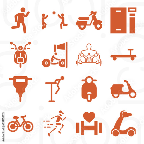 16 pack of practise  filled web icons set