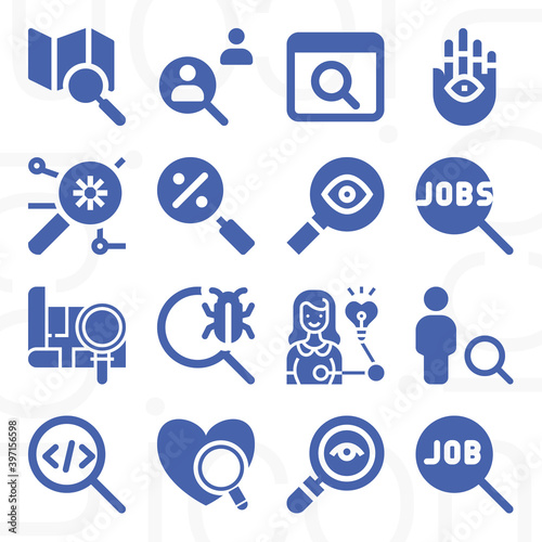 16 pack of breakthrough  filled web icons set