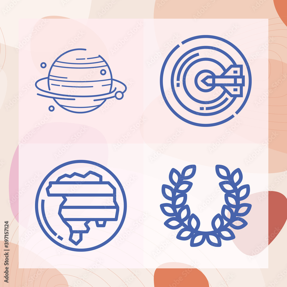 Simple set of hemisphere related lineal icons Simple set of hemisphere related lineal icons