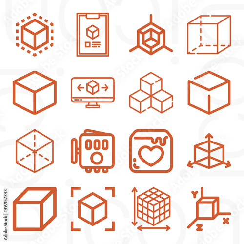 16 pack of third power  lineal web icons set