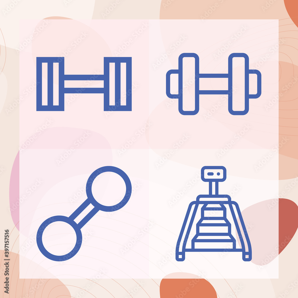 Simple set of body builder related lineal icons Simple set of body builder related lineal icons