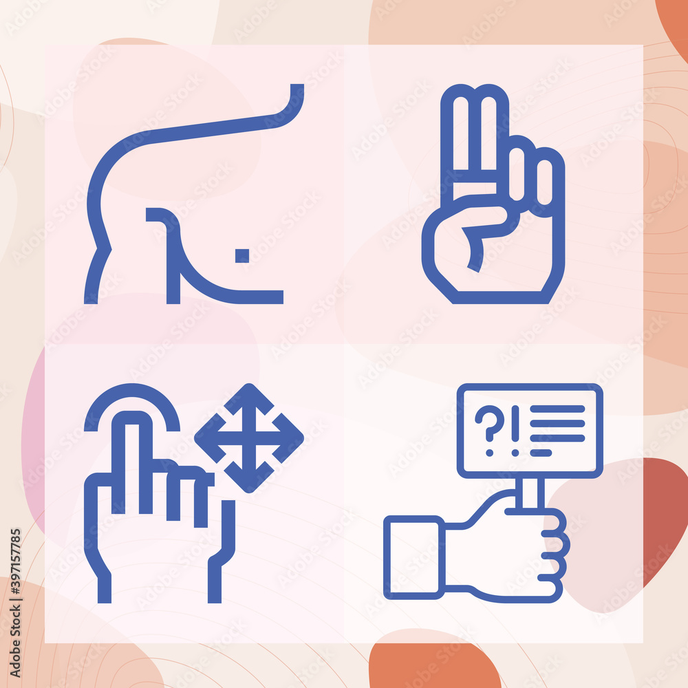 Simple set of arm related lineal icons Simple set of arm related lineal icons