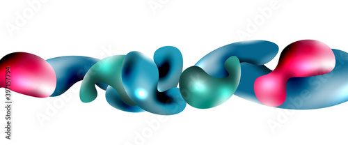 Bubbles abstract background. Liquid splashes on white vector template