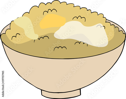美味しそうな卵かけご飯のイラスト
