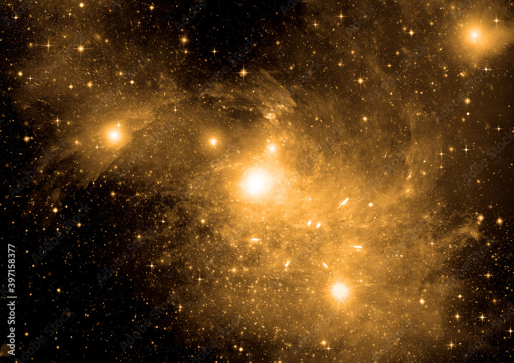 galaxy in a free space. 3D rendering
