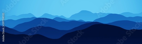 nice hills slopes in night digital drawn texture background illustration