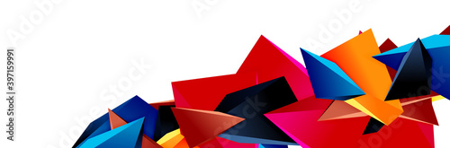Free Download Triangle mosaic abstract background, 3d triangular low poly shapes. Geometric vector illustration for covers, banners, flyers and posters and other - GFXLoad