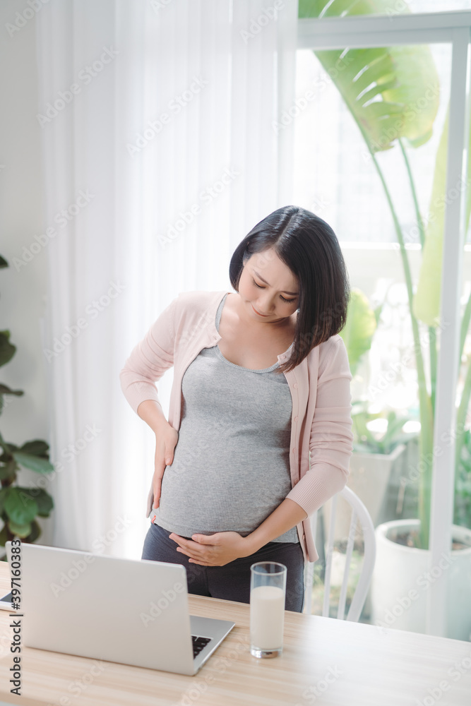 Active pregnant woman lifestyle and activity at home concept Active pregnant woman lifestyle and activity at home concept