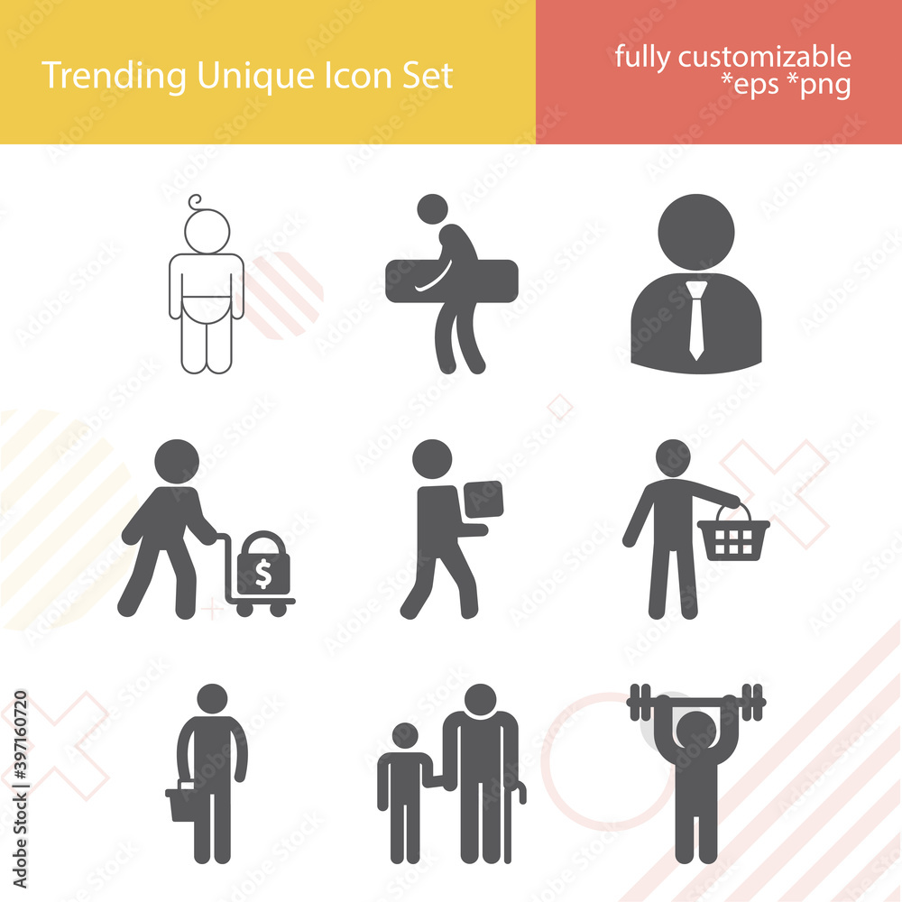 Simple set of carrying related filled icons.