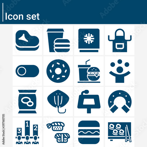 Simple set of slack related filled icons.