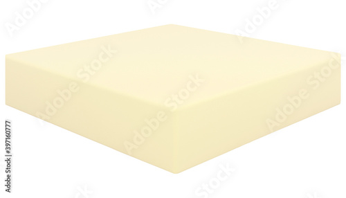 Orthopedic foam. The material for an orthopedic mattress. Polyurethane foam. 3D rendering.