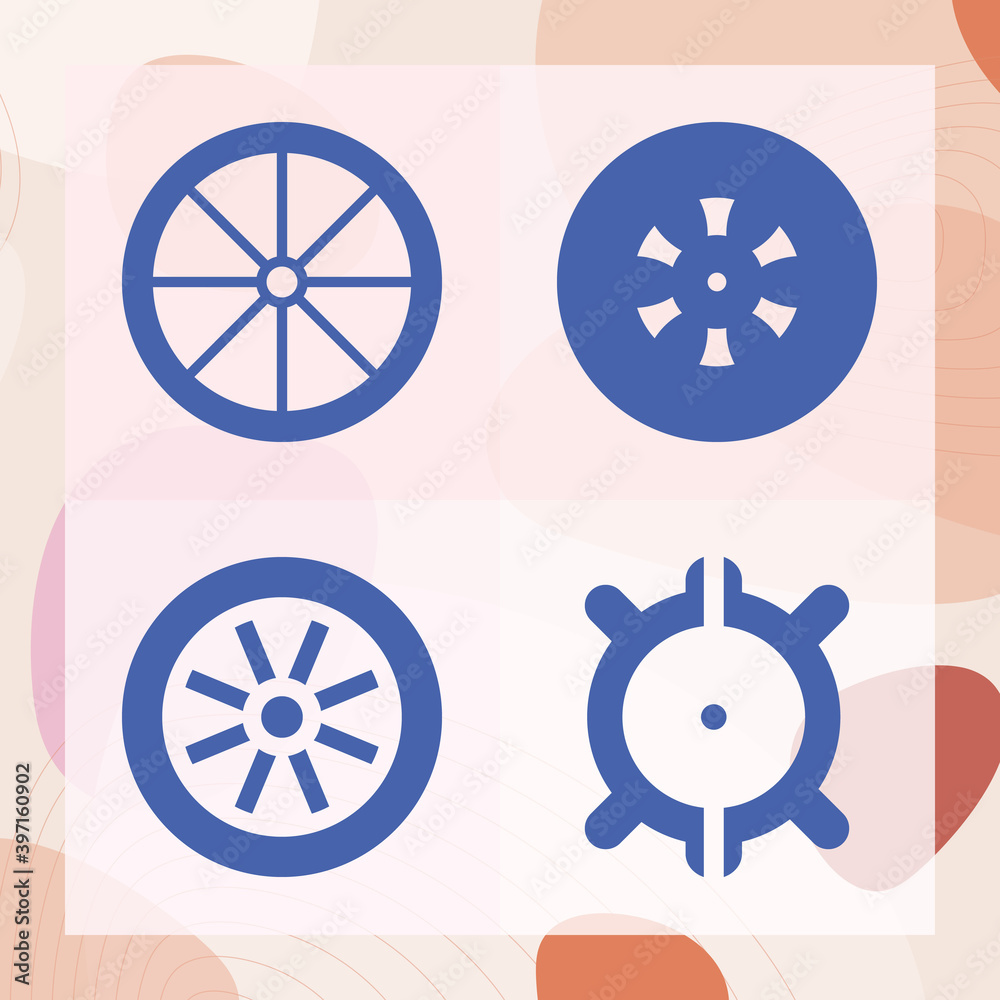 Simple set of steering mechanism related filled icons
