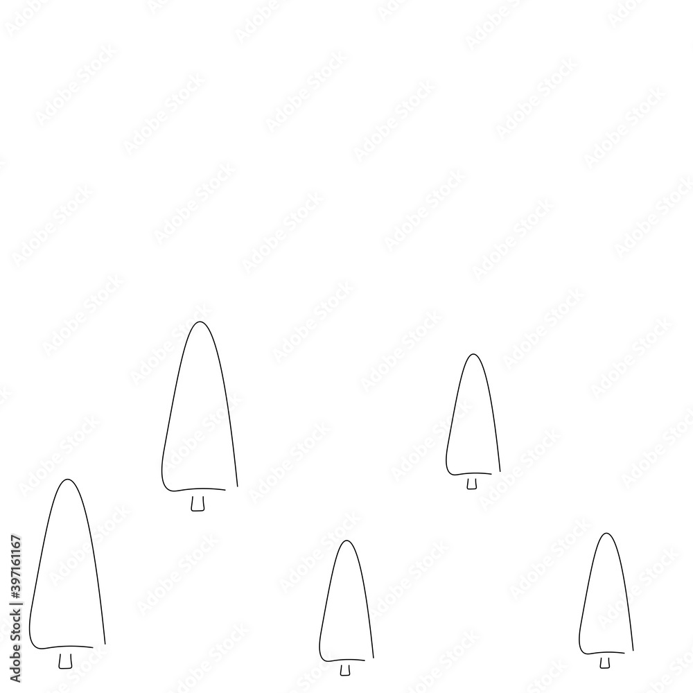 Christmas tree forest background drawing, vector illustration Christmas tree forest background drawing, vector illustration